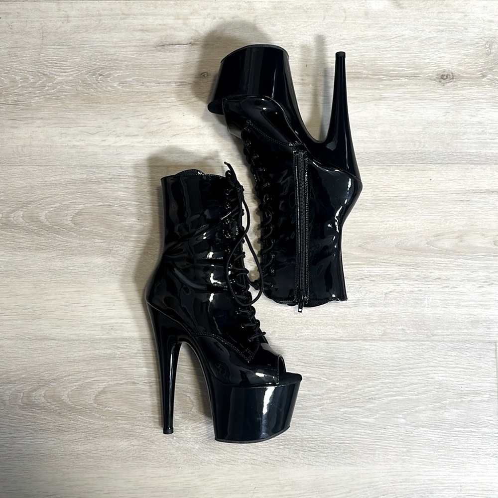 Pleaser Stiletto Ankle Boot Patent Peep-Toe Heel ADORE-1021